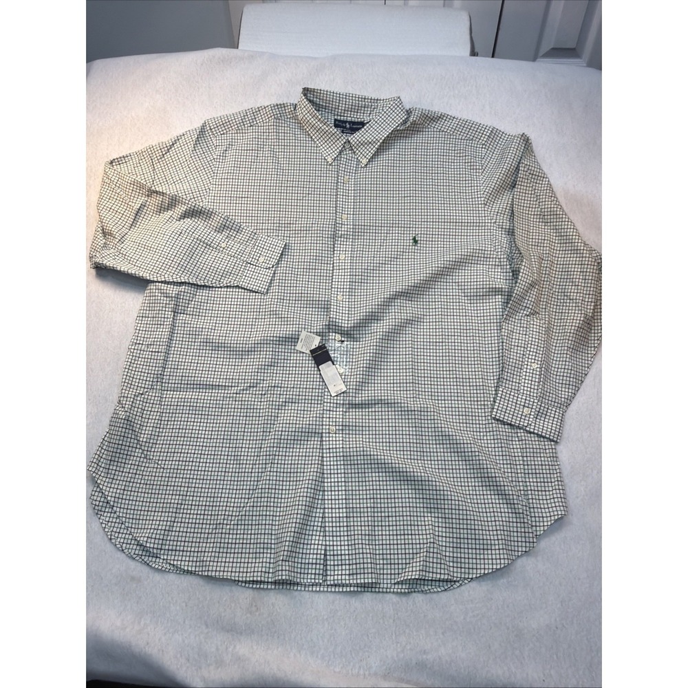 RALPH LAUREN MEN'S CLASSIC FIT GREEN CHECKED BUTTON DOWN SHIRT SIZE 4XLT NWT - Picture 5 of 16
